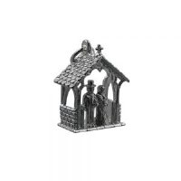 Silver 23x16mm Bride and Groom in Lychgate Pendant or Charm