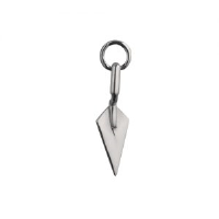 Silver 23x6mm builders trowel charm