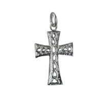 Silver 24x17mm knot embossed Celtic Cross