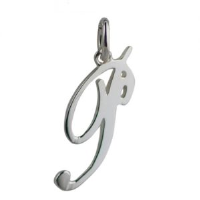 Silver 25x10mm plain Palace script Initial P Pendant