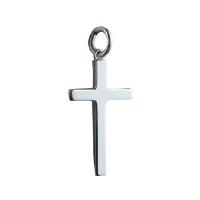 Silver 25x15mm Plain Solid Block Cross