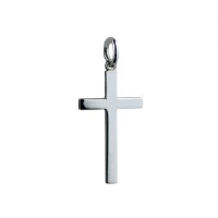 Silver 25x15mm Plain Solid Block Cross