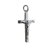 Silver 25x15mm Solid Block Crucifix Cross