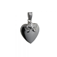 Silver 25x22mm handmade Embossed Angel Memorial Locket
