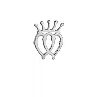 Silver 25x33mm Luckenbooth double Heart and Crown Pendant