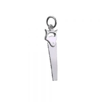 Silver 25x7mm hand saw charm