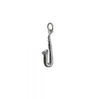 Silver 25x8mm Saxophone Charm