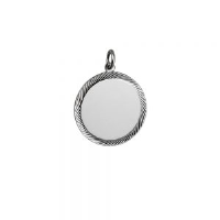 Silver 26mm round diamond cut edge Disc