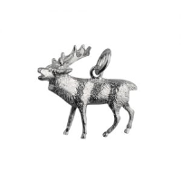 Silver 26x20mm Stag Rutting charm