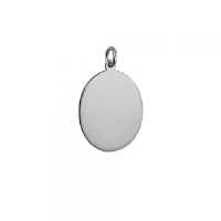 Silver 27x21mm plain oval Disc