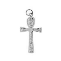 Silver 28x16mm plain Ankh or Peace Cross