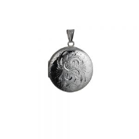 Silver 29mm hand engraved round Locket