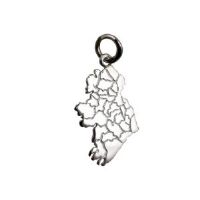 Silver 29x15mm Map of Ireland Pendant