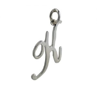 Silver 30x15mm plain Palace script Initial K Pendant