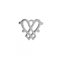 Silver 31x27mm Luckenbooth double Heart Brooch