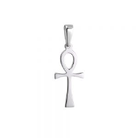 Silver 32x16mm Plain Ankh Cross with bail