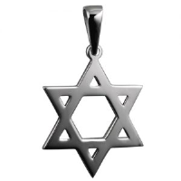 Silver 32x32mm plain Star of David Pendant on a bail