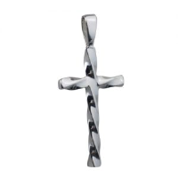 Silver 33x18mm Fancy Twist Cross