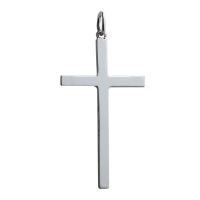 Silver 35x20mm plain Solid Block Cross