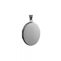 Silver 35x26mm flat oval plain Locket