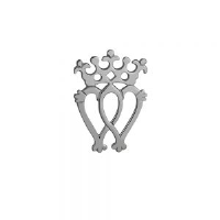 Silver 35x49mm Luckenbooth double Heart and Crown Pendant
