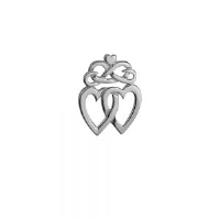 Silver 36x25mm Luckenbooth double Heart and Crown Pendant