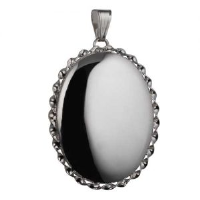 Silver 37x28mm plain twisted wire oval Locket