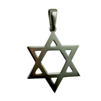Silver 37x37mm plain Star of David Pendant