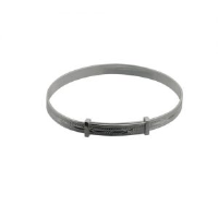 Silver 4.25mm wide diamond cut pattern expanding Baby Bangle Medium size 45mm