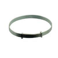 Silver 4.25mm wide engine turned pattern expanding Baby Bangle Medium size 45mm