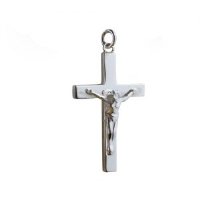 Silver 40x25mm Solid Block Crucifix Cross