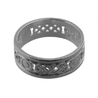 Silver 8mm pierced celtic Wedding Ring Sizes R-Z+1