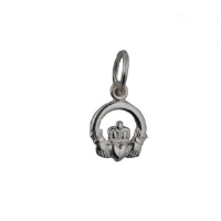 Silver 8x6mm Claddagh Pendant or Charm