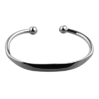 Silver 9mm wide Gents Torque Bangle