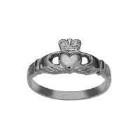 Silver 9x24mm ladies Claddagh Ring Sizes J-P