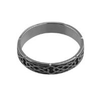 Silver oxidized 4mm celtic Wedding Ring Sizes R-Z
