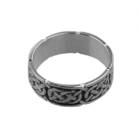 Silver oxidized 6mm celtic Wedding Ring Sizes H-Q