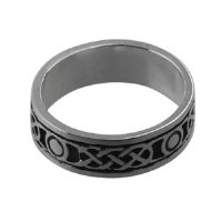 Silver oxidized 6mm celtic Wedding Ring Sizes H-Q