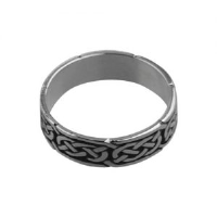 Silver oxidized 6mm celtic Wedding Ring Sizes R-Z
