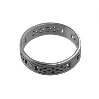 Silver oxidized 6mm pierced celtic Wedding Ring Sizes R-Z