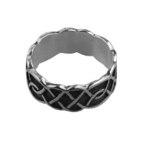 Silver oxidized 8mm celtic Wedding Ring Sizes I-Q