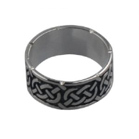 Silver oxidized 8mm celtic Wedding Ring Sizes L-Q