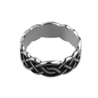Silver oxidized 8mm celtic Wedding Ring Sizes R-Z+1