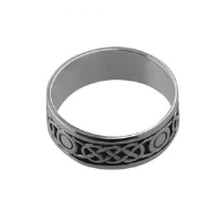 Silver oxidized 8mm celtic Wedding Ring Sizes R-Z+1