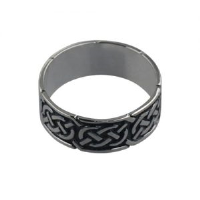 Silver oxidized 8mm celtic Wedding Ring Sizes R-Z+1