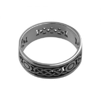 Silver oxidized 8mm pierced celtic Wedding Ring Sizes R-Z+1