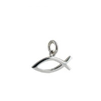 Sterling 7x20mm plain Christian Fish Pendant