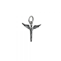 Sterling silver 15x16mm Angel in Flight Pendant or Charm