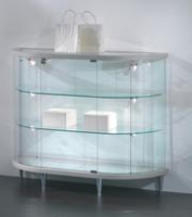 Half Oval Glass Display Counters For Jewellery Stores