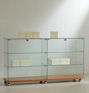 Double Wide Glass Display For Pharmacy Displays